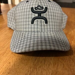 Gray Checkered Cap with Black Logo